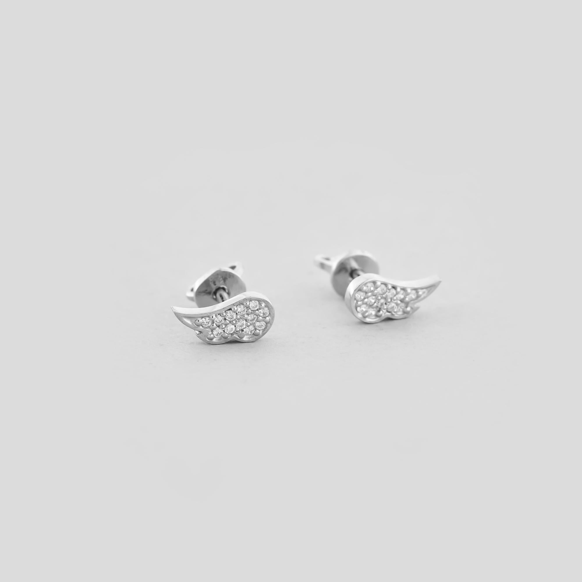 Серебряные серьги Minimal Крылья (16578)