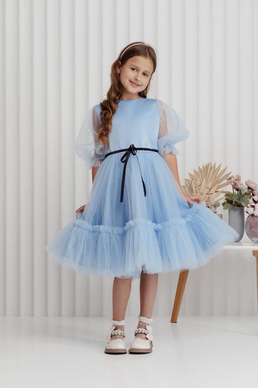 Платье праздничное для девочки 116 см Голубой (2229153737) - фото 4 Платье праздничное для девочки 116 см Голубой (2229153737) - фото 4