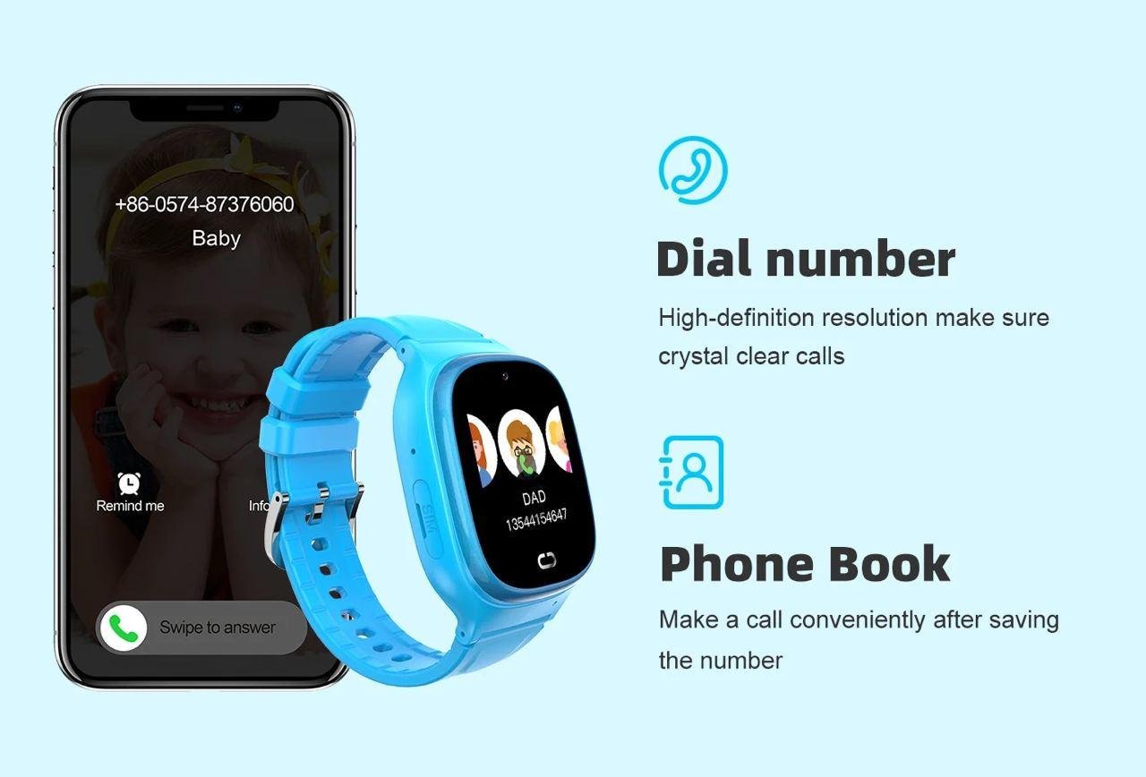 Смарт-годинник дитячий Lemfo D05 з SIM 4G GPS/SOS прослуховуванням Блакитний (26389501) - фото 4 Смарт-годинник дитячий Lemfo D05 з SIM 4G GPS/SOS прослуховуванням Блакитний (26389501) - фото 4