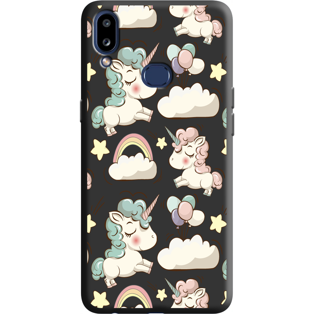 Чохол Boxface Samsung A107 Galaxy A10s Unicorns Чорний силікон (37944-cc2-38151)