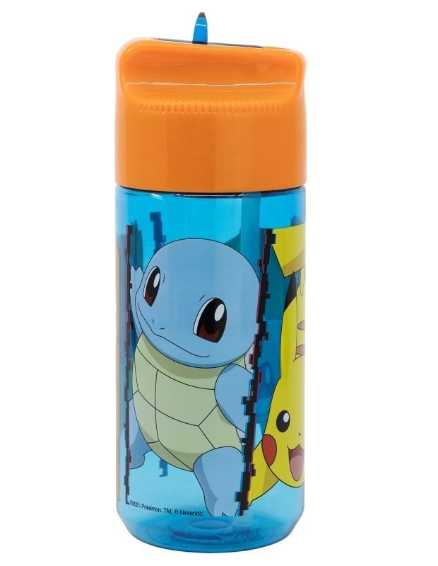 Бутылка для воды Stor Pokemon 430 мл 17,9х6,5х6,5 см Оранжевый с голубым (28431589)