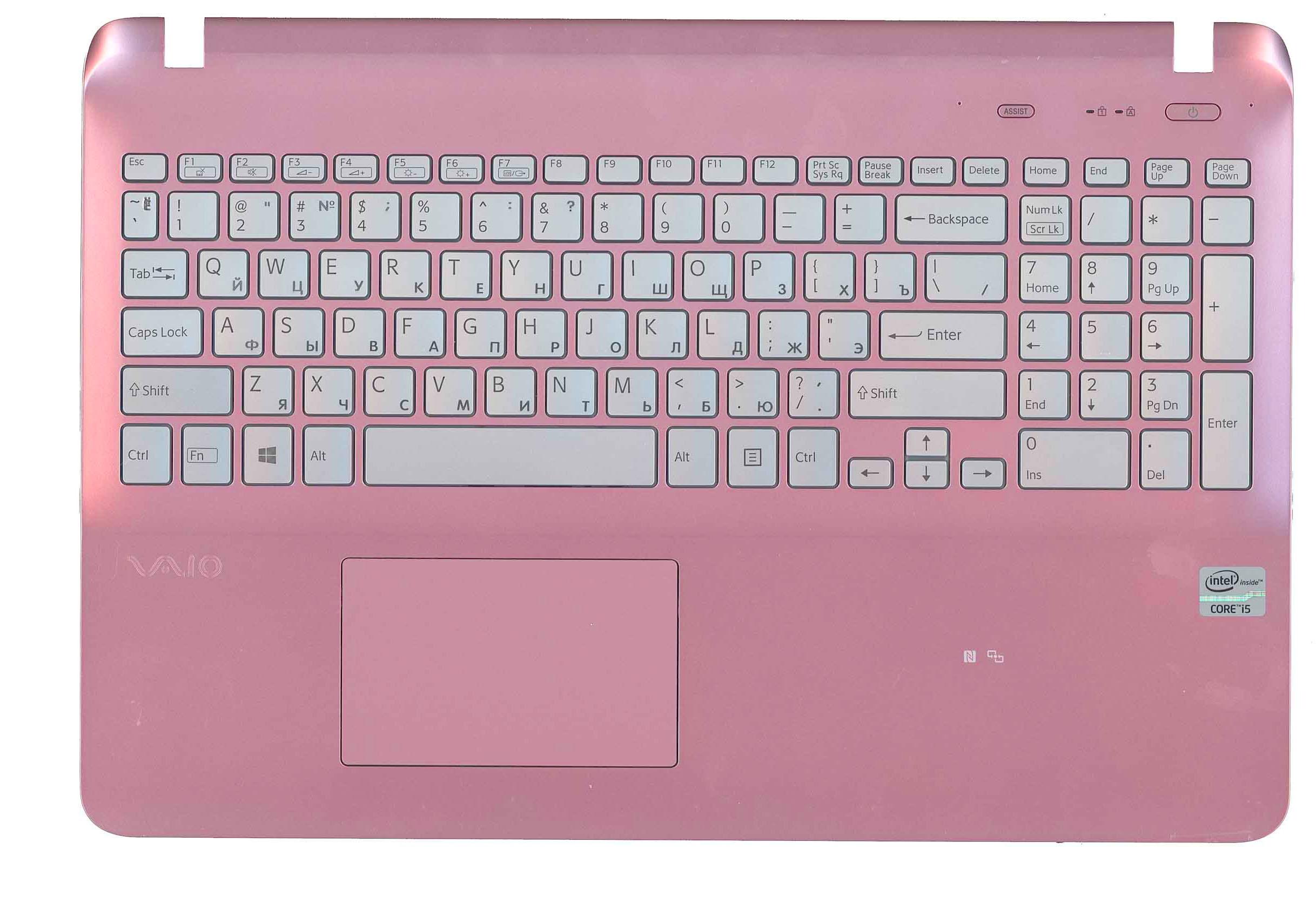 Клавиатура для ноутбука Sony FIT 15 SVF15 Gray TopCase Pink Клавиатура для ноутбука Sony FIT 15 SVF15 Gray TopCase Pink