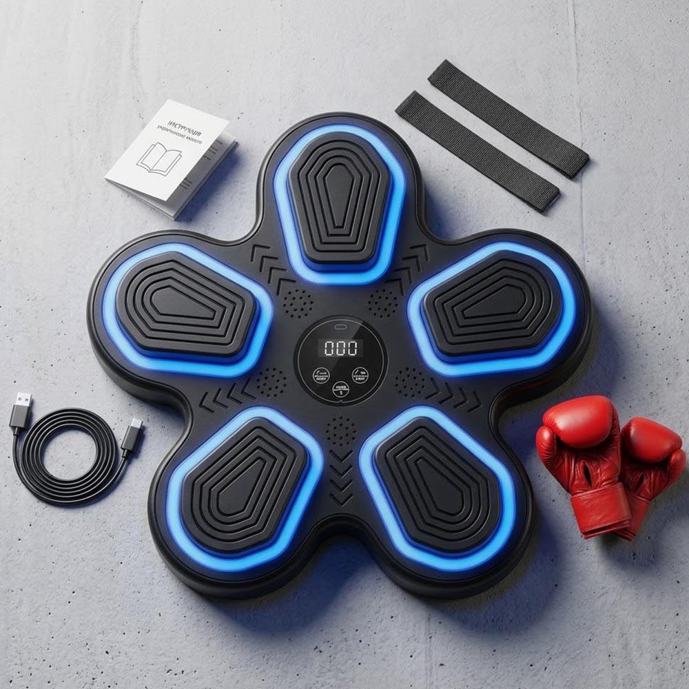 Мишень боксерская музыкальная для тренировок с подсветкой/Bluetooth колонкой/перчатками Черный (0336-0001)