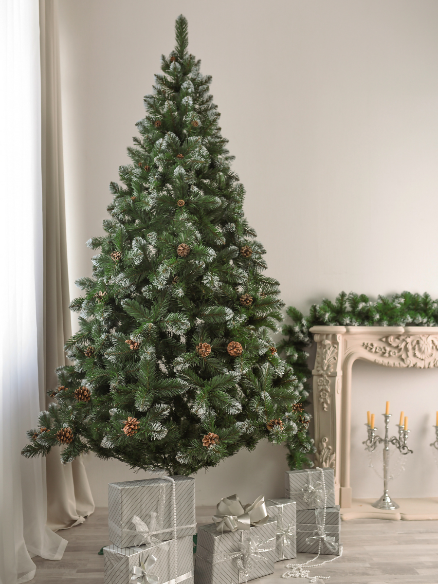 Искусственная елка пушистая со снегом YaLINKA Е18 с шишками из огнеупорного материала 180 см Зеленый (10105513) - фото 16 Искусственная елка пушистая со снегом YaLINKA Е18 с шишками из огнеупорного материала 180 см Зеленый (10105513) - фото 16
