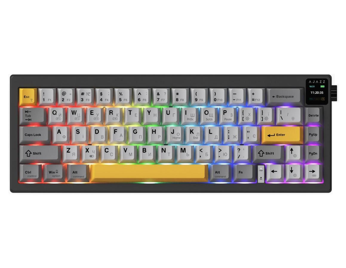 Клавиатура игровая механическая беспроводная Ajazz AK650B Black RGB Flying Fish Switch Hot-Swap 2,4G/Bluetooth/USB