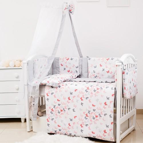 Комплект постельного белья детский Twins Romantic Spring collection 8 элементов Коралловый