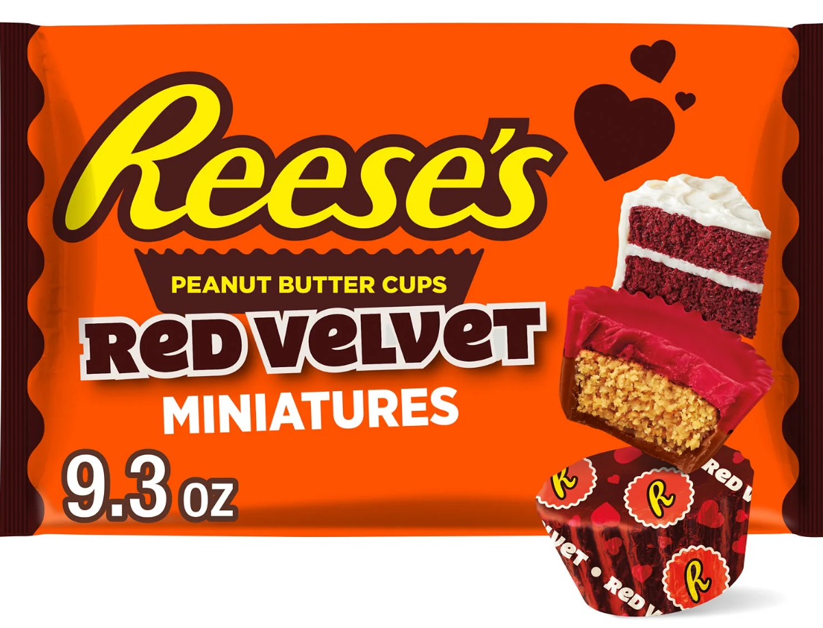 Конфеты шоколадные Reese's Miniatures Red Velvet Cups Valentine's с арахисовой пастой 263 г (2506355382)