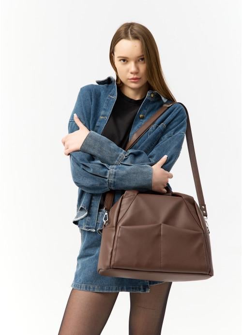 Спортивна сумка жіноча Sambag з кишенями Шоколадний (10580371625)