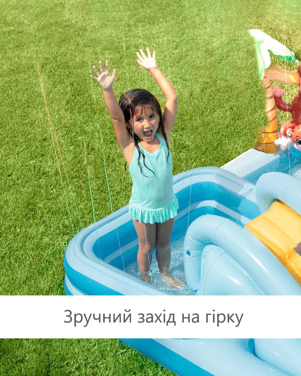 Бассейн детский надувной Intex Jungle с горкой и фонтанчиком (57161) - фото 6