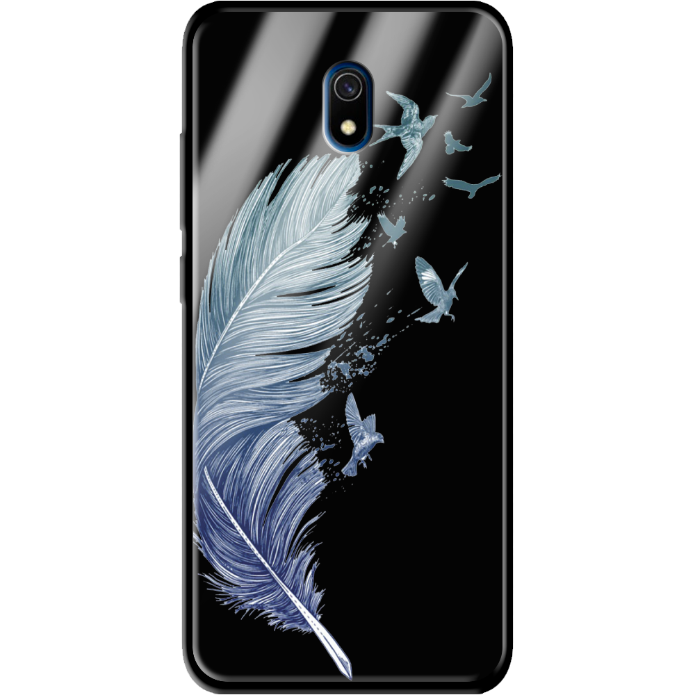 Чехол Boxface Xiaomi Redmi 8A Feather Черный силикон со стеклом (38341-cc38-39409)