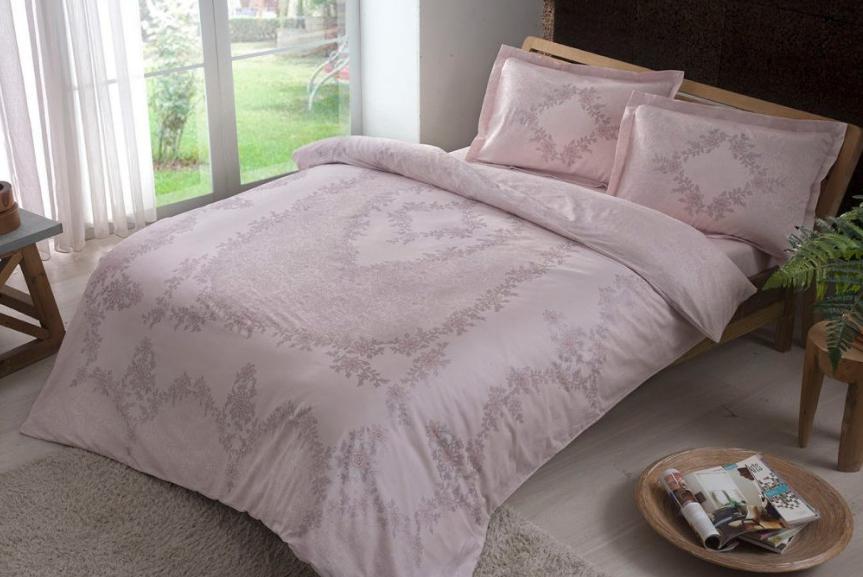 Постельное белье Tac Justine V51-pembe сатин 200x220 см Pink (2000022265395)