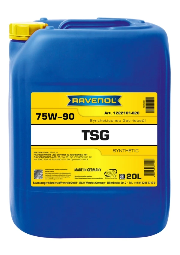 Трансмиссионное масло RAVENOL TSG 75W-90 синтетика 20 л (1222101-020)