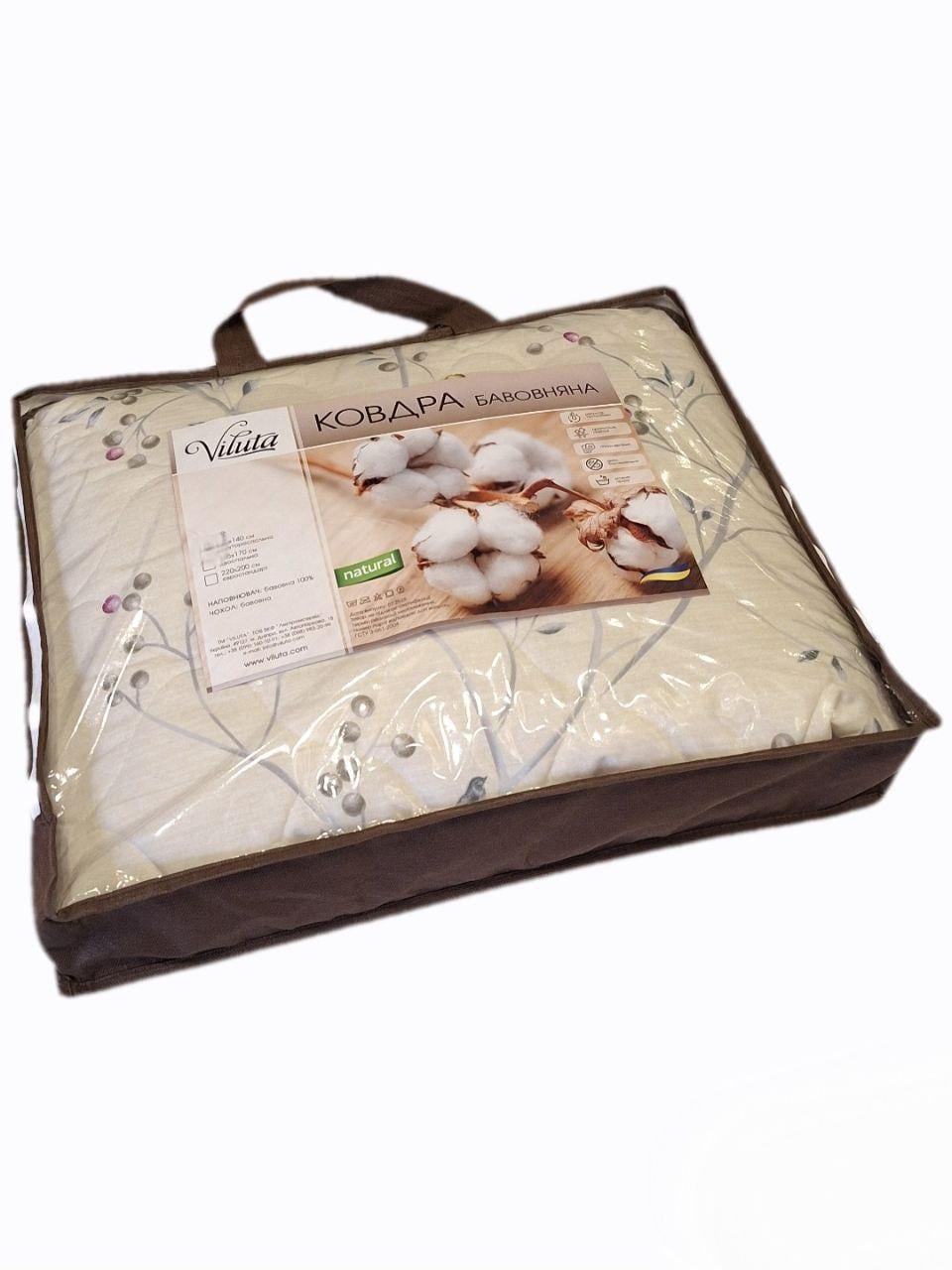 Одеяло стеганное Viluta Веточки хлопковое полуторное 140x205 см (2284)