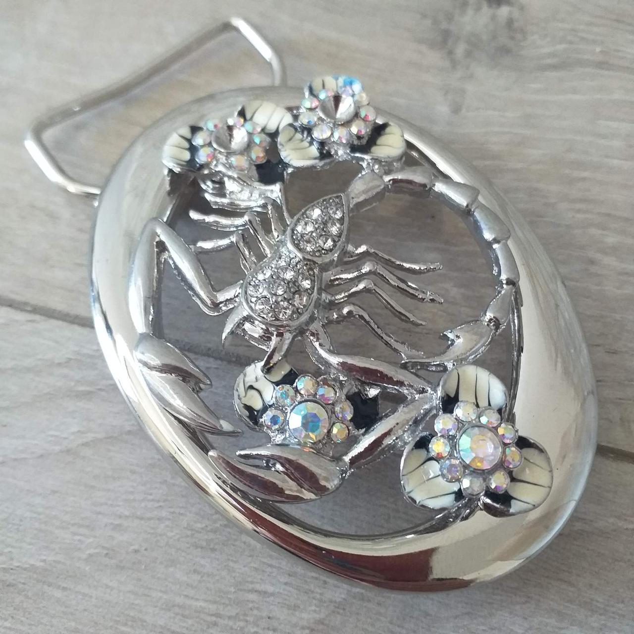 Пряжка фігурна Скорпіон для ременів завширшки до 40 мм Сріблястий (KG-9885)