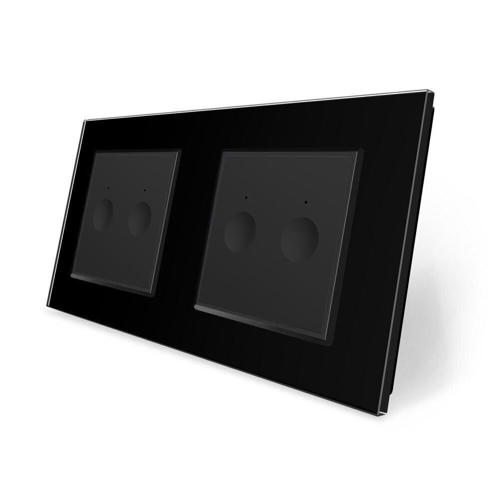 Сенсорный выключатель LIVOLO Sense 4 сенсора стеклянный Черный (VL-C7FC2/FC2-4BP)