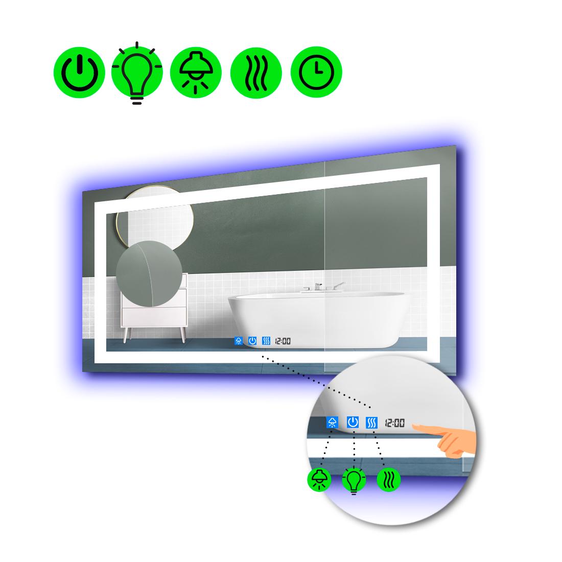 Зеркало с LED подсветкой Karnet с ИК включателем 100x70 см (karnetg995)