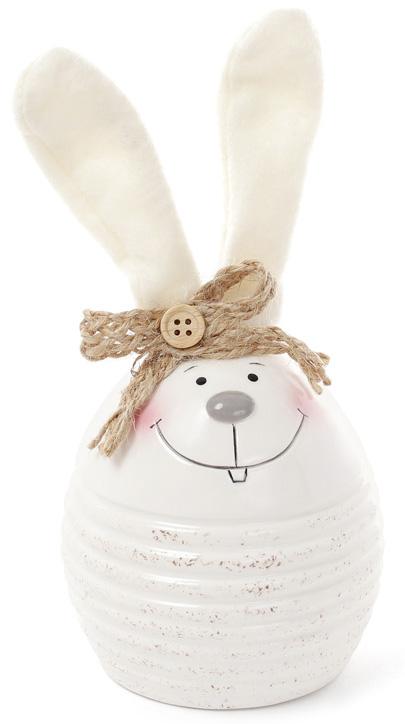 Копилка Зайчик 9,4х9,4х19,3 см керамическая с текстильными ушками (BD-834-755)