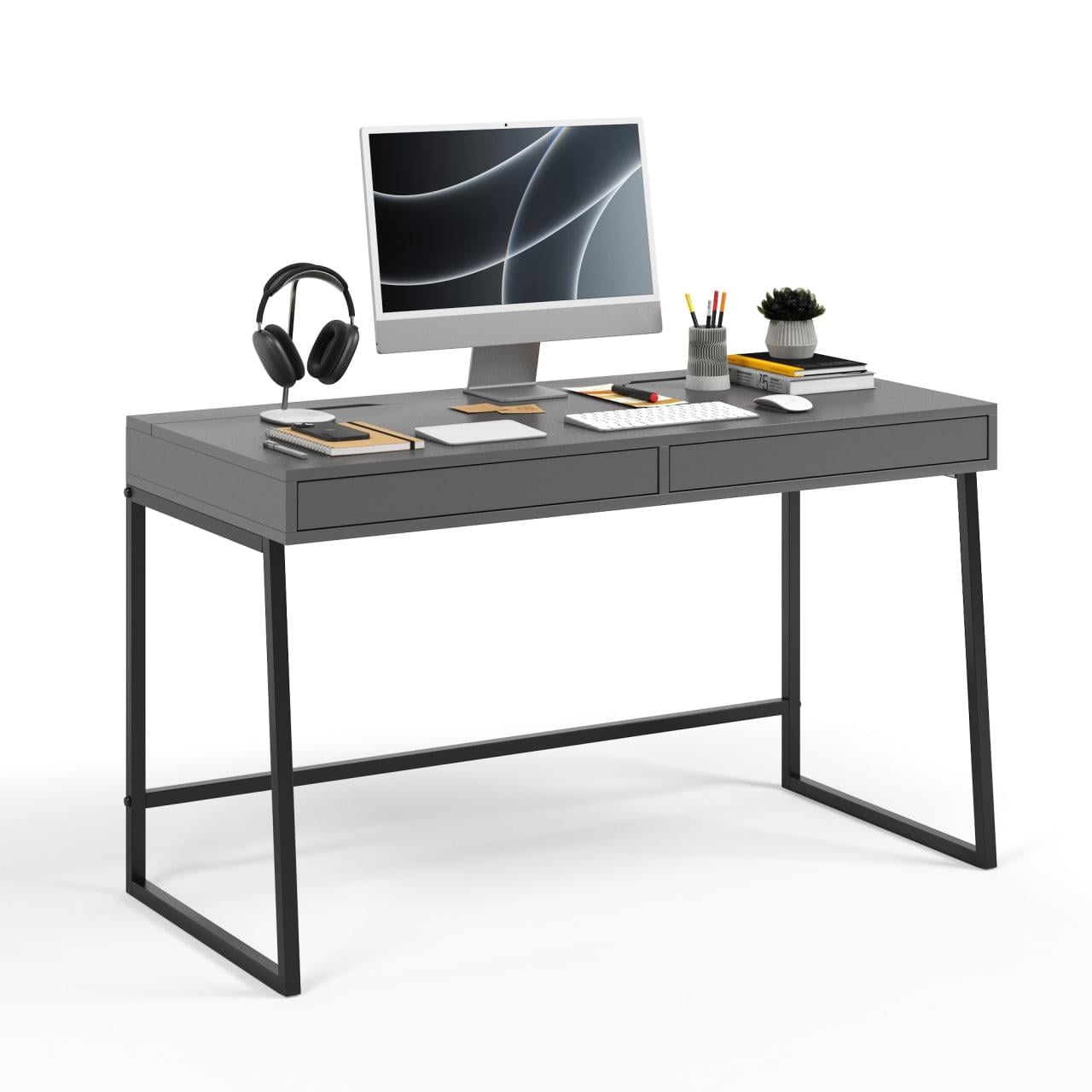 Комп'ютерний стіл Майк 136х60х77 см Графітовий/Чорний (MCL-61)