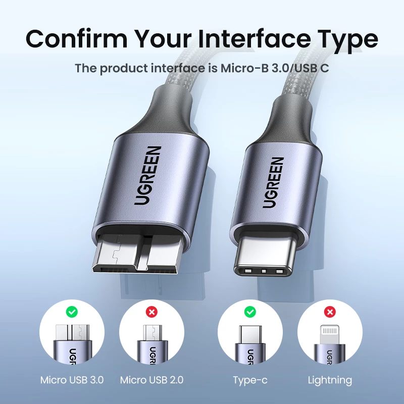 Кабель UGREEN US565 USB-C to micro USB-B 15W 0,5 м Aluminium Space Grey (15231) - фото 3