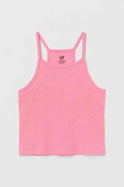 Майка H&M 820341 рубчик 158-164 см Розовый