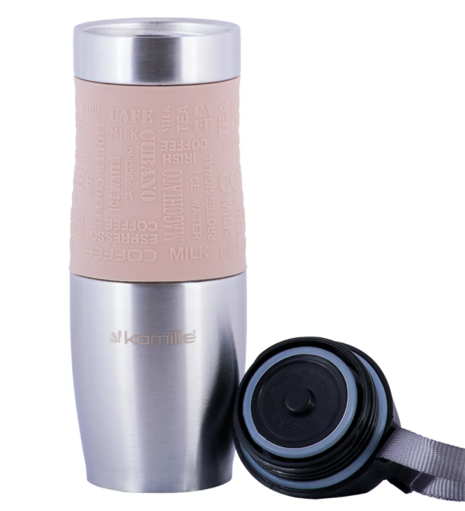 Термокружка Kamille 480 мл Бежевый (MKM-2051) - фото 4 Термокружка Kamille 480 мл Бежевый (MKM-2051) - фото 4