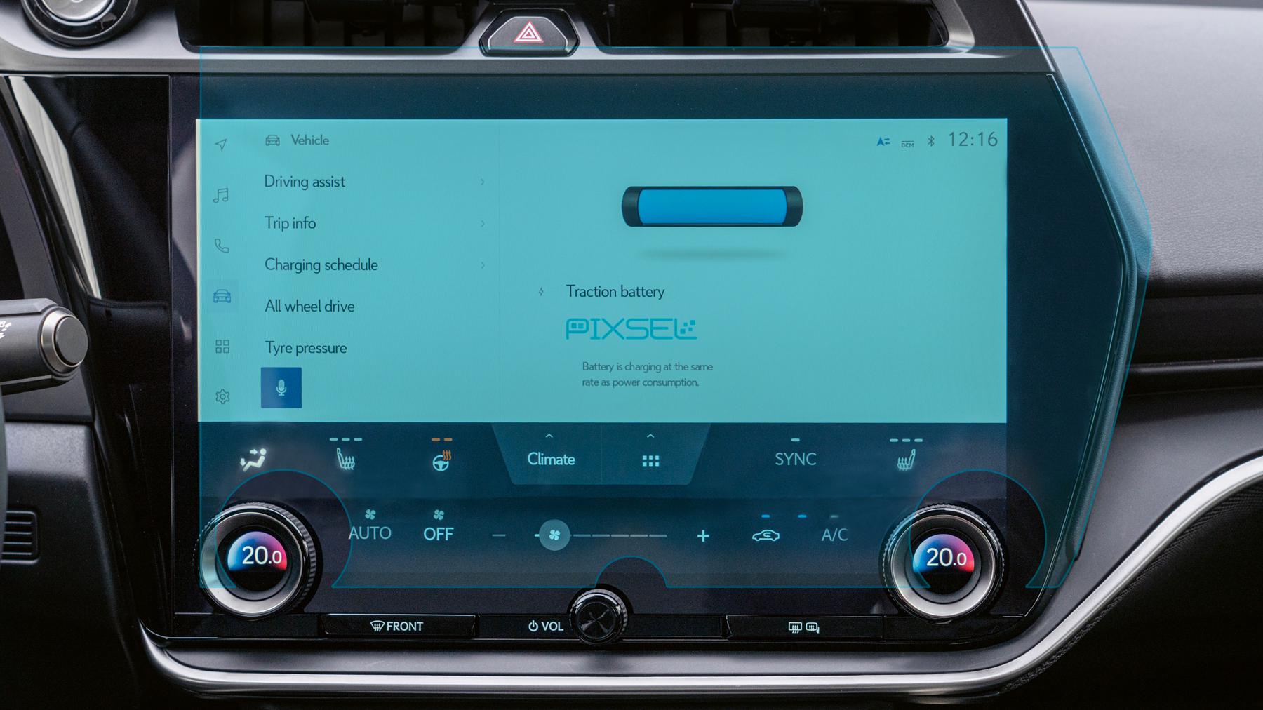 Стекло защитное Pixsel гибридный глянец на монитор Lexus RZ 16,3“ 2023