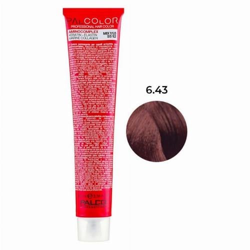 Крем-краска для волос профессиональная PALCO с комплексом аминокислот 100 мл 6.43 блонд темный медно-золотистый (2517927151)