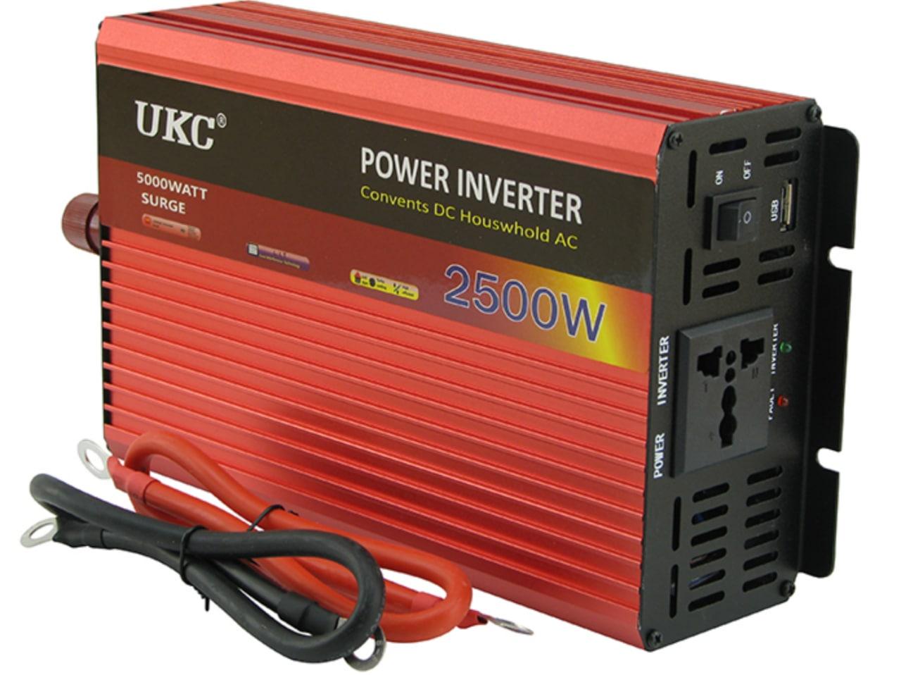 Инвертор 12V-220 UKC 2500W преобразователь напряжения 12V-220V 1 розетка 2500 Вт