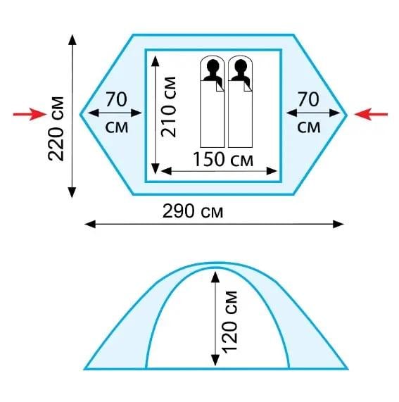 Намет двомісний Tramp Nishe 2 v2 (TRT-053) - фото 3