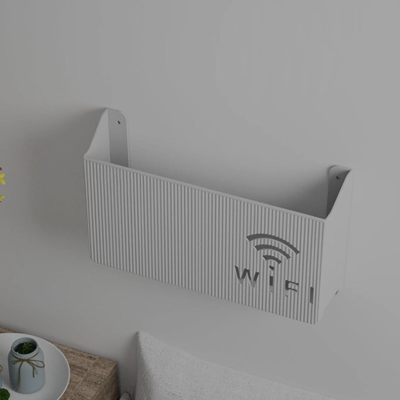 Полиця-тримач для роутера Colnse настінна пластикова 24,5x14 см Сірий (CLNSGP) - фото 3