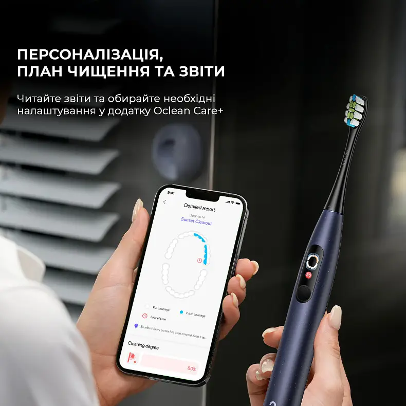 Электрическая зубная щетка Oclean X Pro Digital Duo Set Dark Blue/Golden - фото 6 Электрическая зубная щетка Oclean X Pro Digital Duo Set Dark Blue/Golden - фото 6