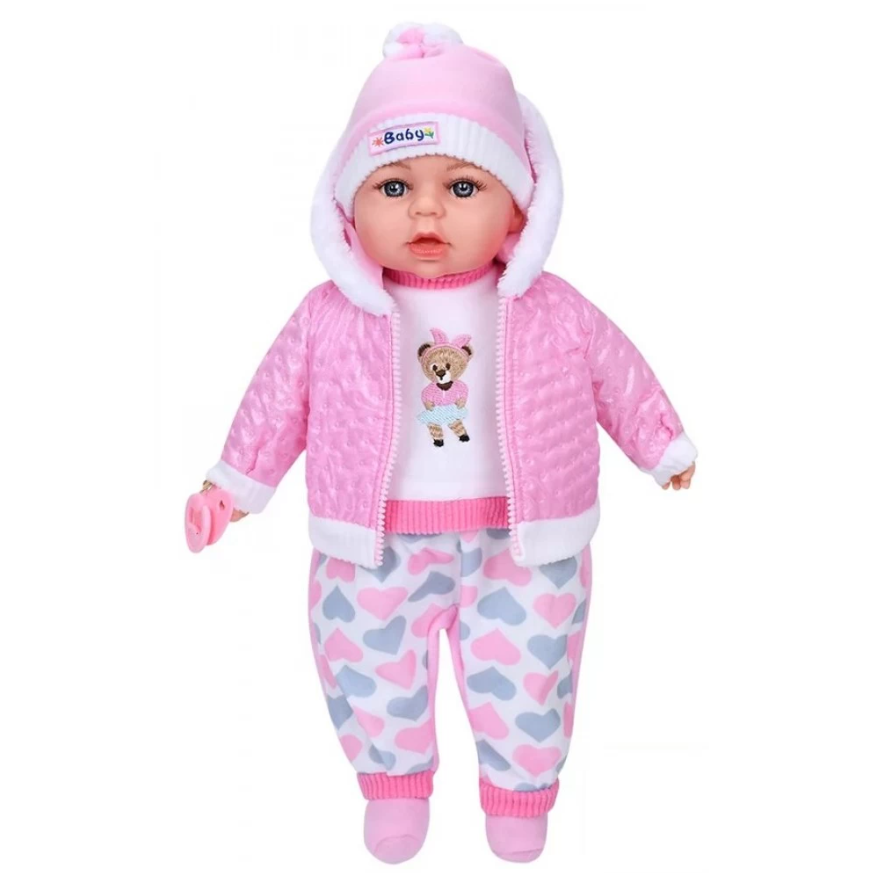 Пупс M 6122 Мій малюк із соскою м'яконабивна музична 46 см (M 6122-1)