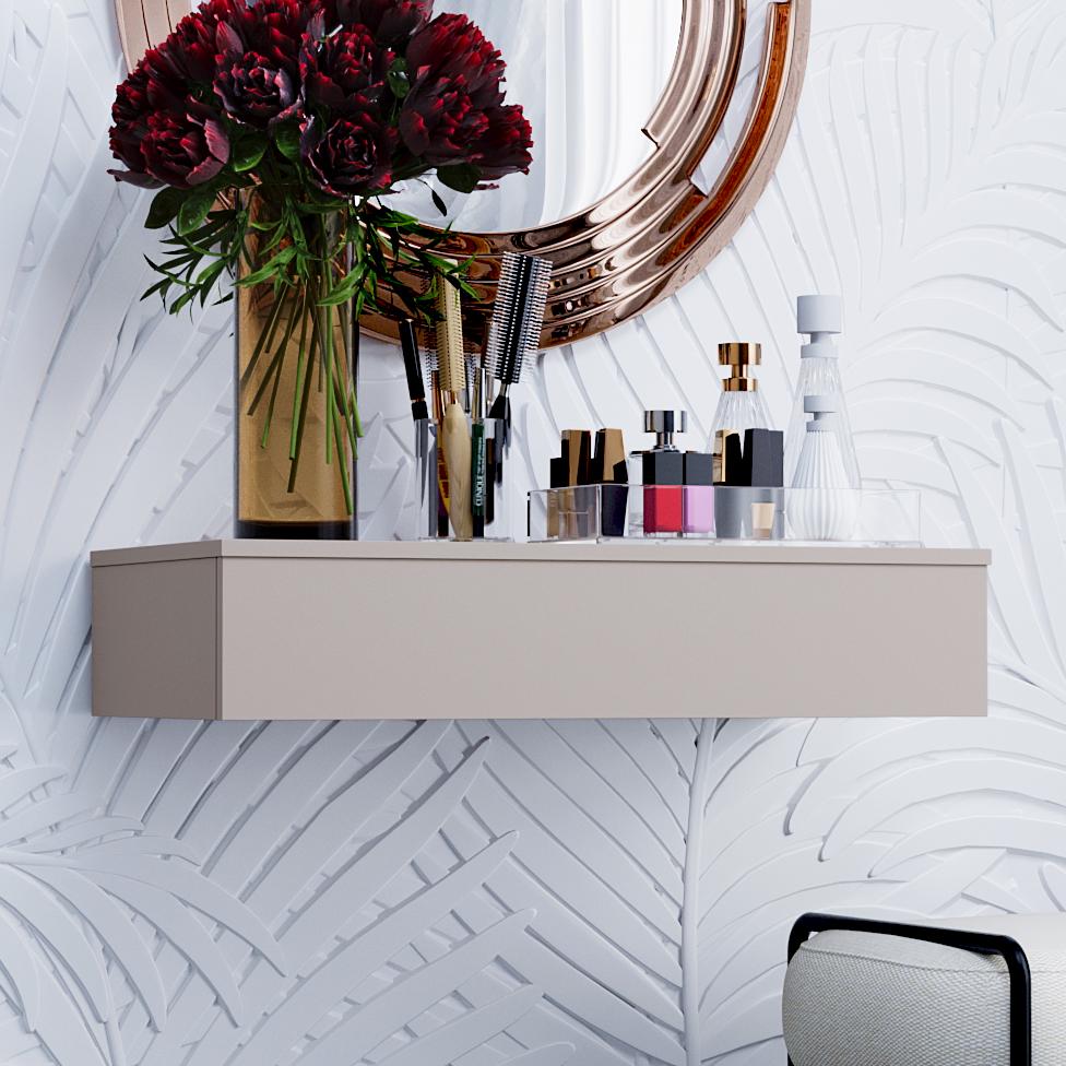 Туалетний Столик навісний DiPortes Кс-10 Бостон 80/17/42 см Кашемір (01357-) Туалетний Столик навісний DiPortes Кс-10 Бостон 80/17/42 см Кашемір (01357-)