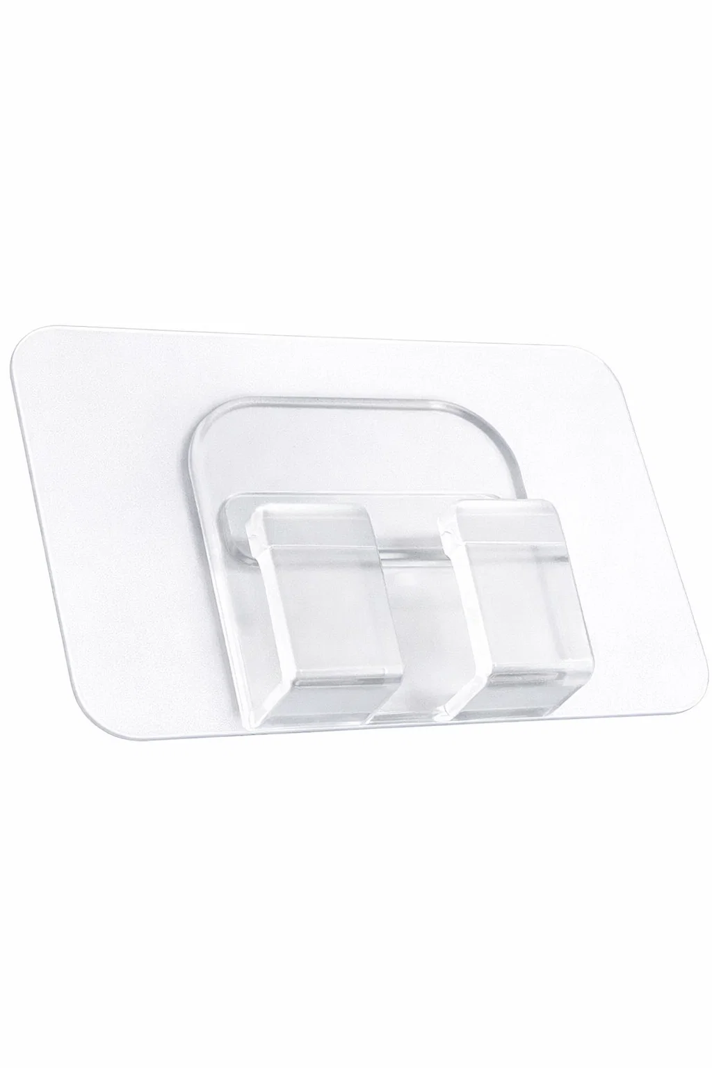 Гачок для ванної кімнати настінний самоклеючий подвійний прозорий 6х4 см (31383253)