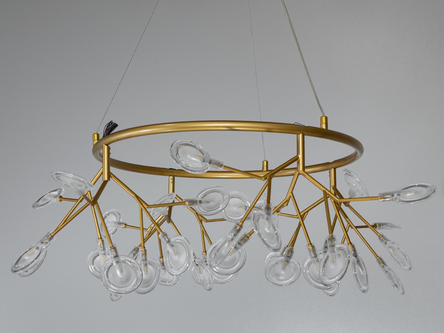 Люстра підвісна Світлячок 36 ламп Золотий сатин (Y887-36C GD) - фото 4