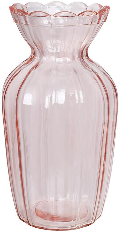 Ваза стеклянная настольная Flower Glass Ø 9х20 см Розовый