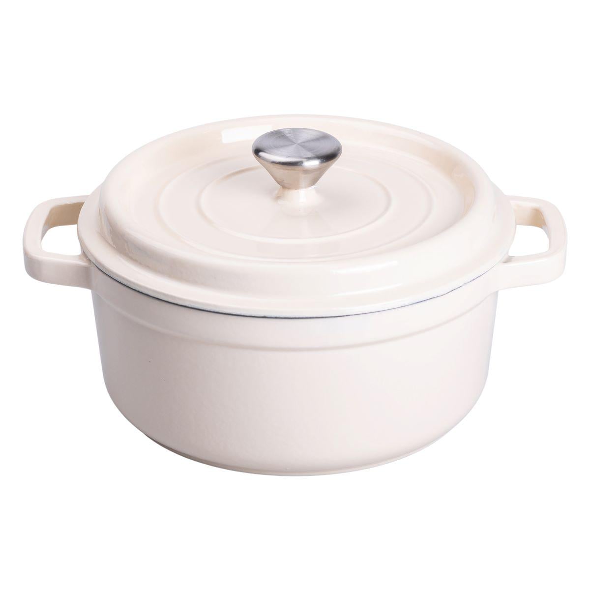 Кастрюля чугунная эмалированная с крышкой 3 л Ø24 см Бежевый (HP-1-3BE) Кастрюля чугунная эмалированная с крышкой 3 л Ø24 см Бежевый (HP-1-3BE)