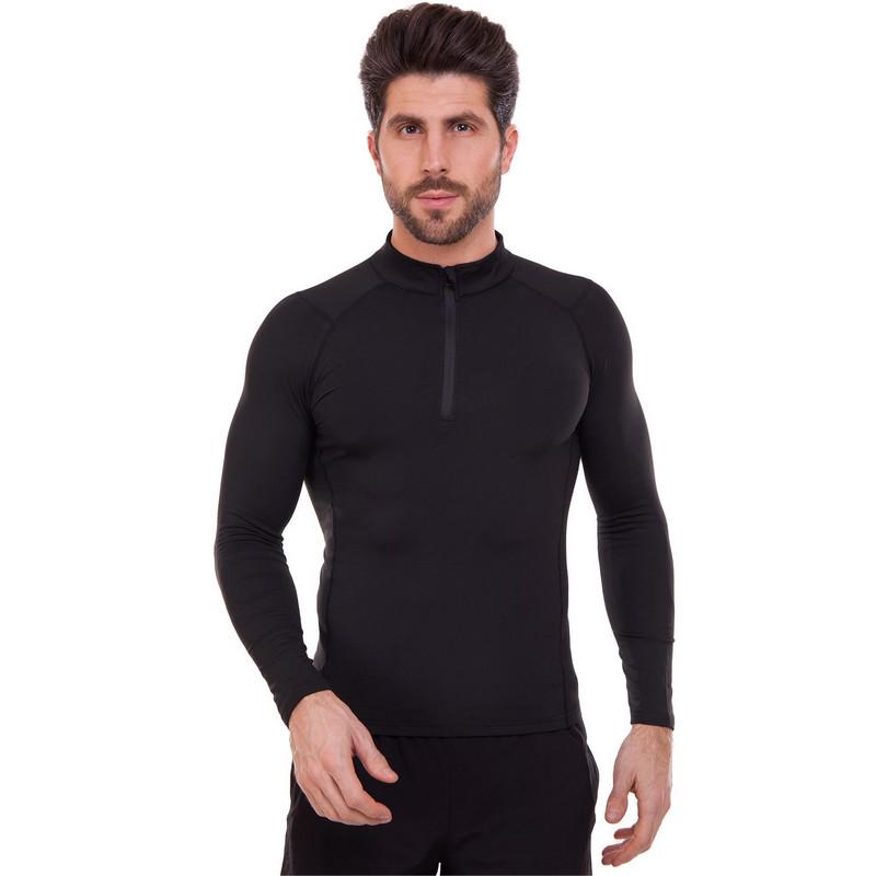 Футболка компрессионная мужская LIDONG UA-505 с длинным рукавом S 150-160 см Черный - фото 2