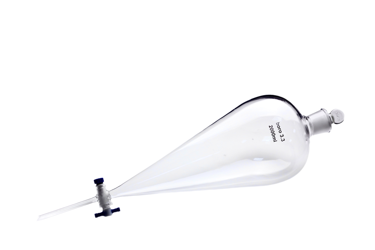 Лейка делительная 2000 мл грушевидная G95 пластиковый кран (783433380)