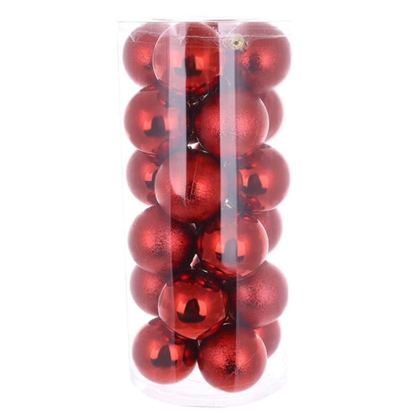 Набір куль новорічних пластикових 24 шт. 6 см (13778)