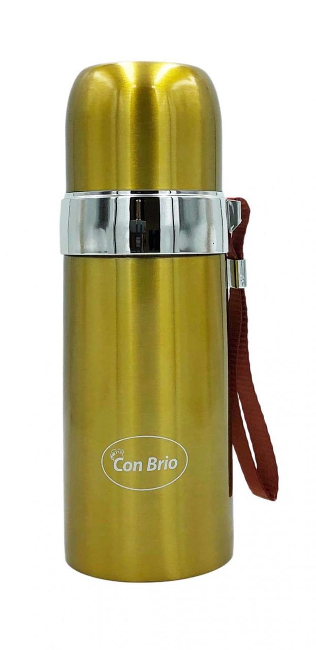 Термос питьевой Con Brio из нержавеющей стали 0,35 л Золотистый (CB-381)