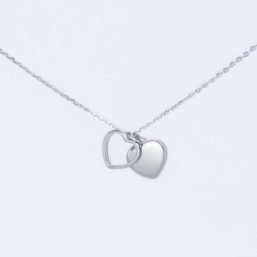 Кольє срібне з подвійним серцем р. 40 + 5 см (kl2-79)