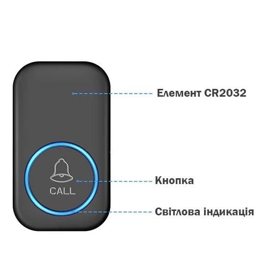 Дзвінок дверний бездротовий DB16-EU від мережі 220V Чорний - фото 8 Дзвінок дверний бездротовий DB16-EU від мережі 220V Чорний - фото 8