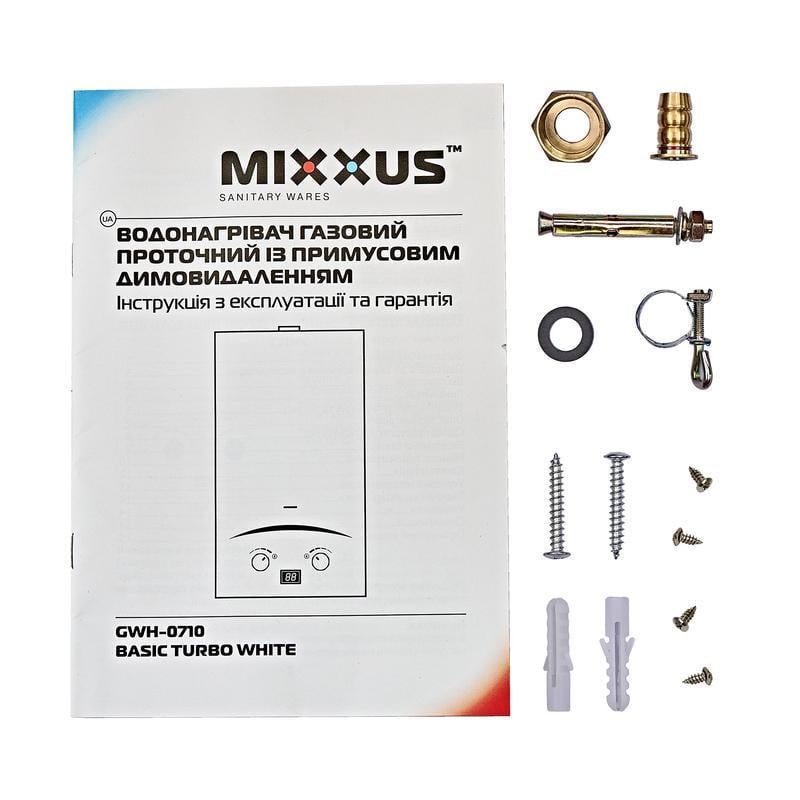 Газова колонка MIXXUS GWH-0710 Basic TURBO турбована 17 кВт 10 л/хв Білий (OL-WH0028) - фото 6
