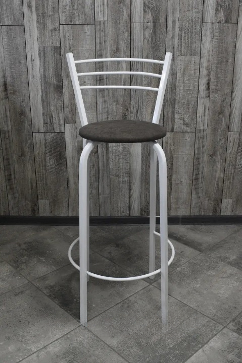 Барний стілець металевий 35х107 см Графіт/Білий (28373934)