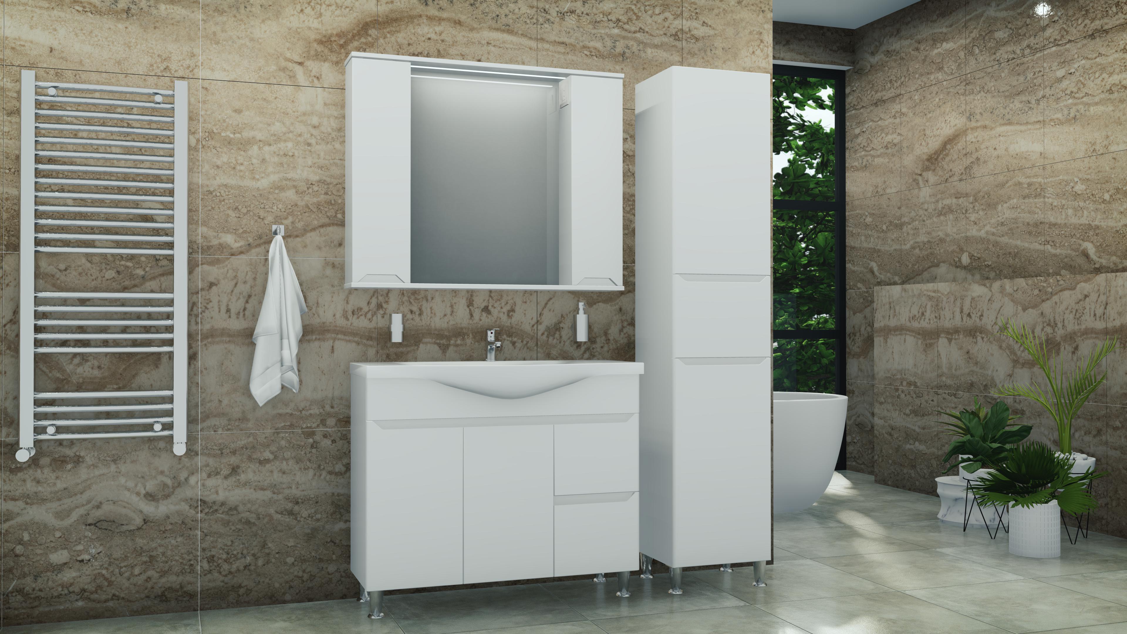 Шкаф настенный ВанЛанд Prime Prmc-75 с зеркалом и LED подсветкой левый (00081VAN) - фото 4 Шкаф настенный ВанЛанд Prime Prmc-75 с зеркалом и LED подсветкой левый (00081VAN) - фото 4