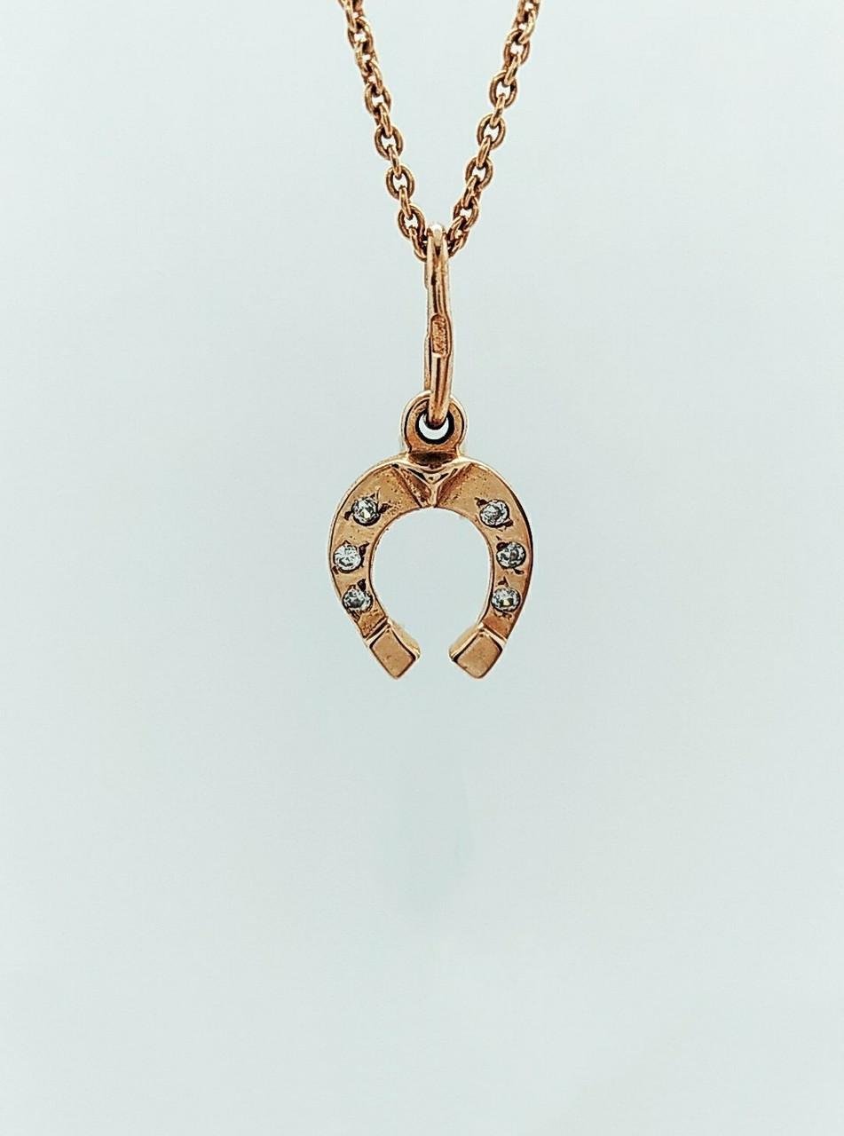 Підвіска золото підкова циркон 585° 0,78 г (354-3290)