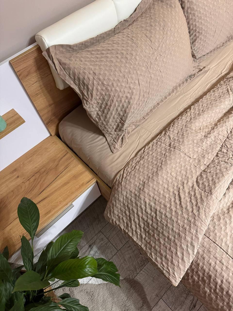 Постільна білизна з ковдрою сатин євро 200х230 см наволочки 50х70 см 2 шт. Капучино (Д-Al-sat-kovdra-001-03) - фото 8 Постільна білизна з ковдрою сатин євро 200х230 см наволочки 50х70 см 2 шт. Капучино (Д-Al-sat-kovdra-001-03) - фото 8