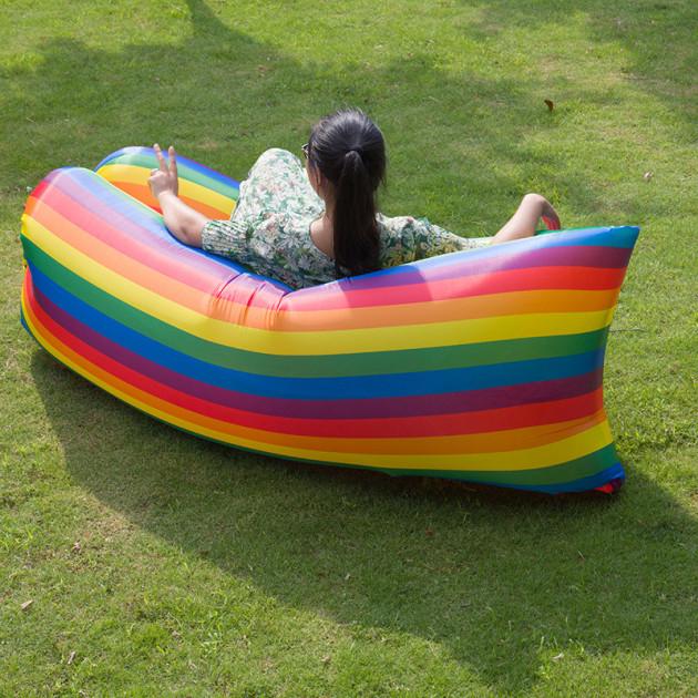 Надувной гамак шезлонг Air Sofa Rainbow 2,35 м Радуга - фото 4