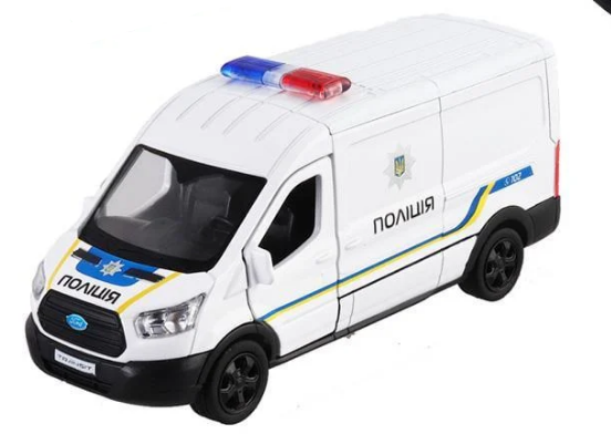 Іграшковий автомобіль модельний Ford Transit Van Поліція 250343 (MTT-170477)
